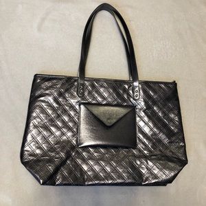 NWT!(L)Dark Academy BookTote metallic pewter envelope pouch from bath & bdywks!